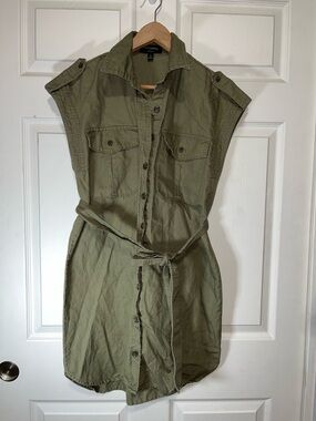Banana Republic Olive Green Utility Midi Dress